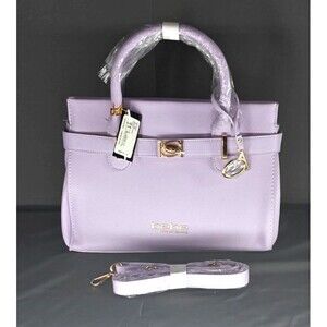 NWT Bebe Evie Textured Lilac Purple Satchel Handbag RV $109